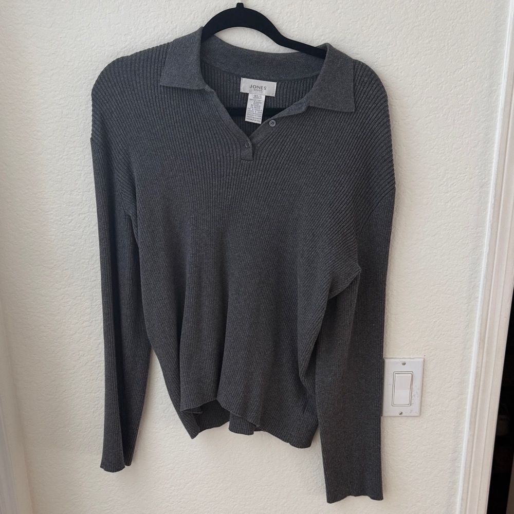 Jones New York Charcoal Button Down Shirt
